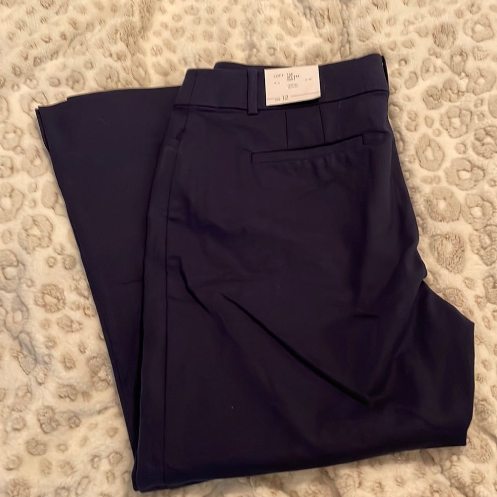 Loft Cropped Pant Navy 12